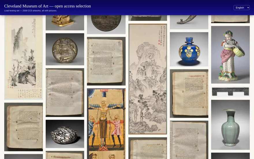 Dezelfde collectie, verder op de pagina: het mozaïek loopt zonder onderbreking door.